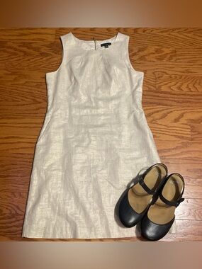 Willi Smith Shimmery Ivory Sleeveless Mini Dress